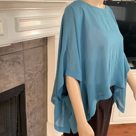 - NWT Eileen Fisher RIVER Sheer Silk Georgette Bateau Neck Top - Picture 2 of 10